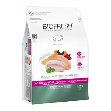 Racao Biofresh Light Caes Adultos Racas Grandes e Gigantes_15KG_LATERAL